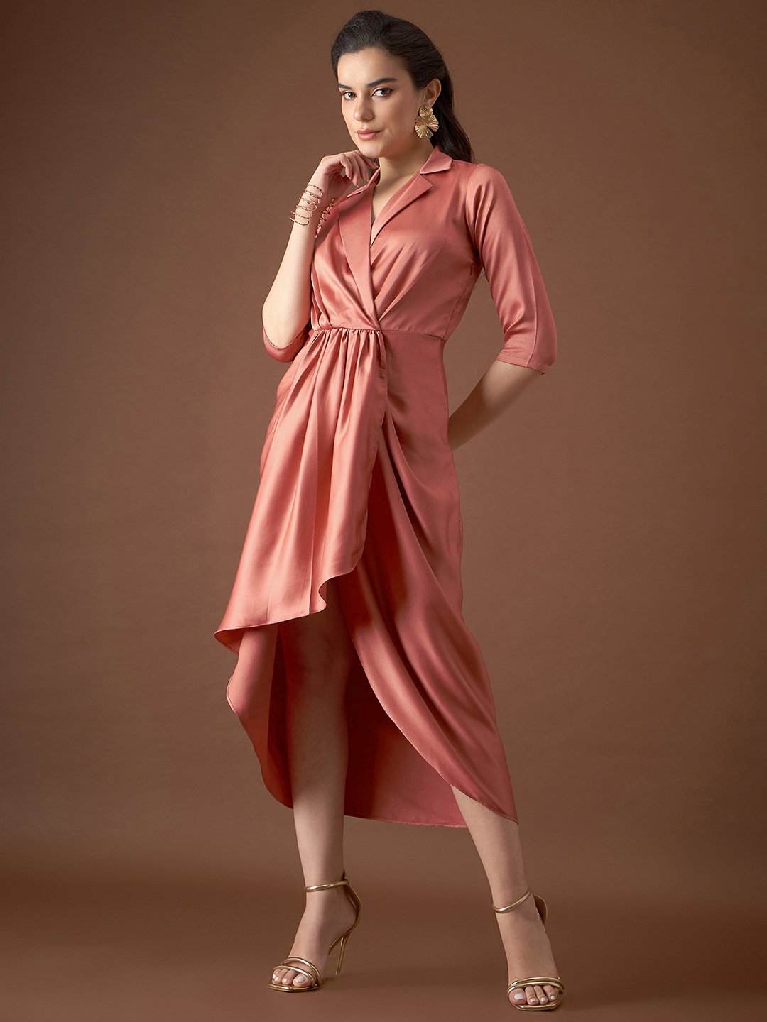 Shirt Dress with front Drape