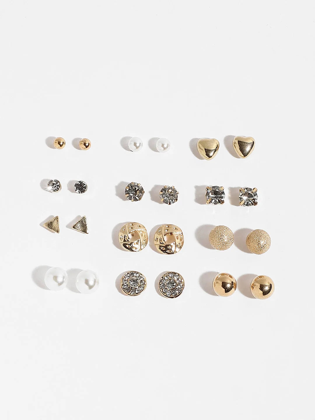 Pack of 12 Gold Plated Designer Studs