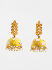 Gold-Plated Meenakari Jhumkas