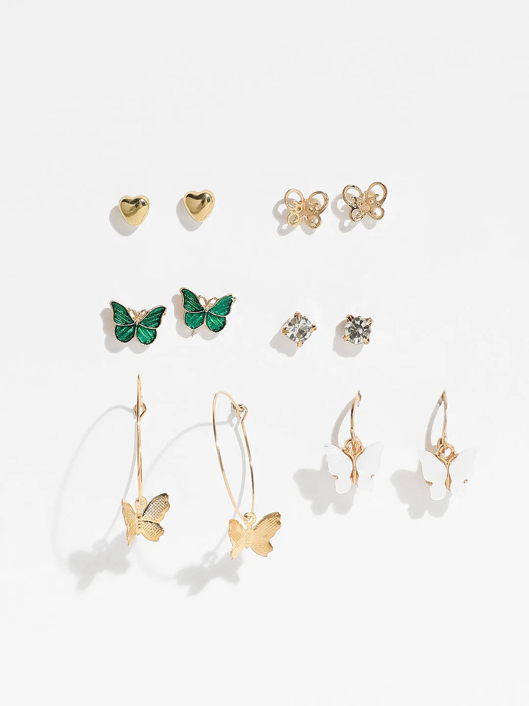 Pack of 6 Butterfly Shaped Earrings