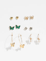 Pack of 6 Butterfly Shaped Earrings