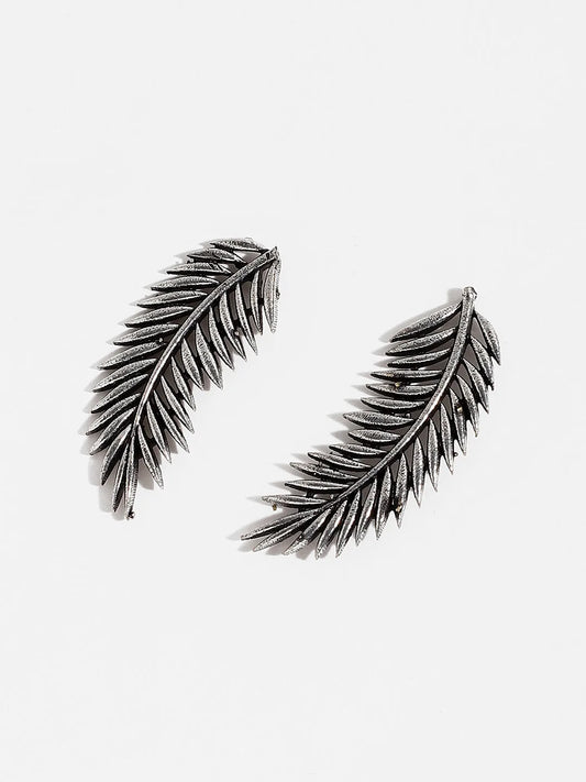 Silver-Plated Feather Earrings