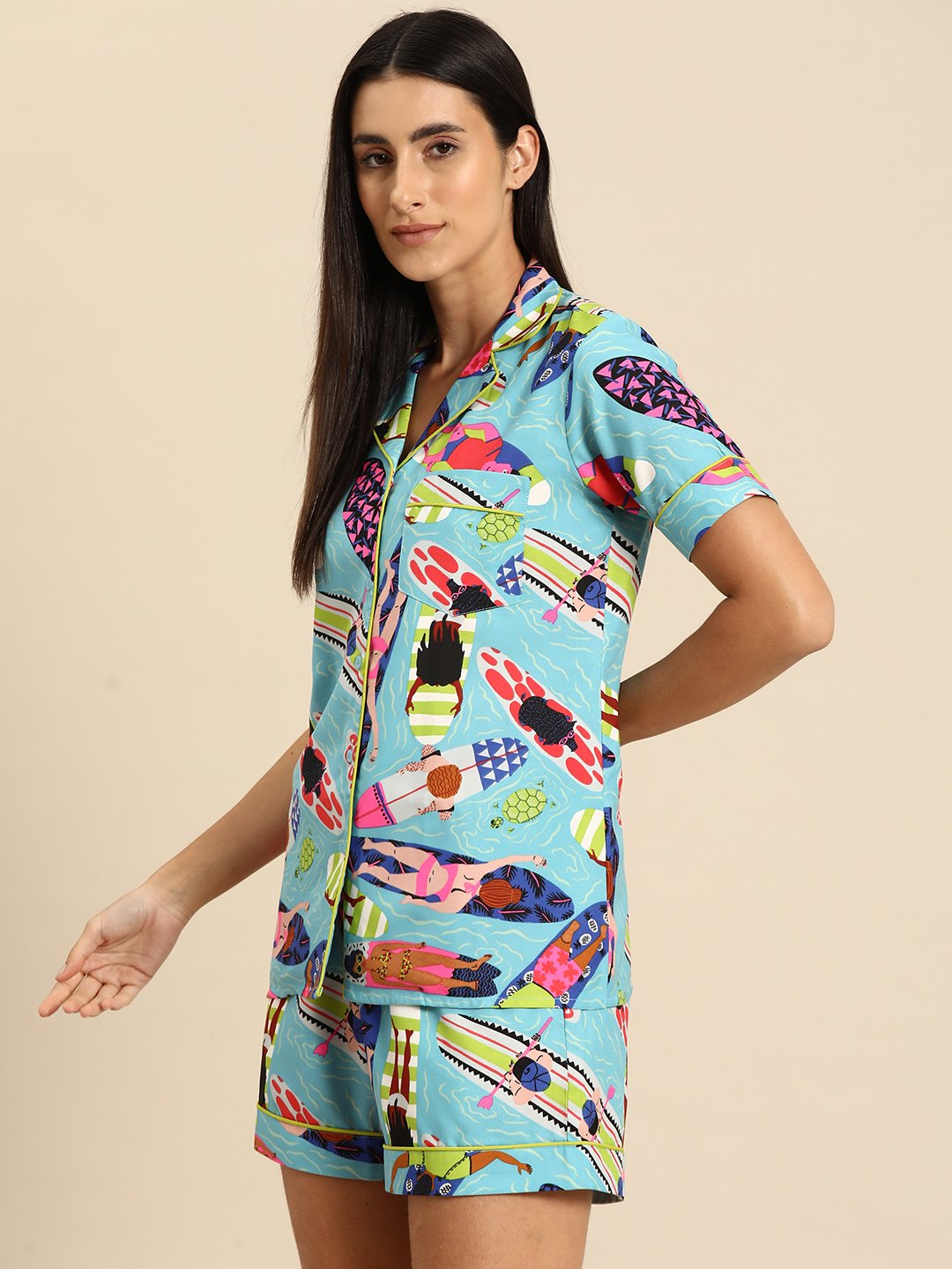 Shirt Shorts nightwear set