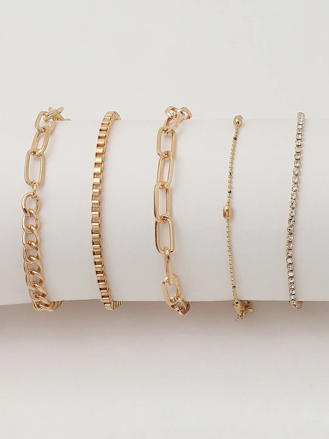 Set of 5 Gold Plated Designer Bracelet