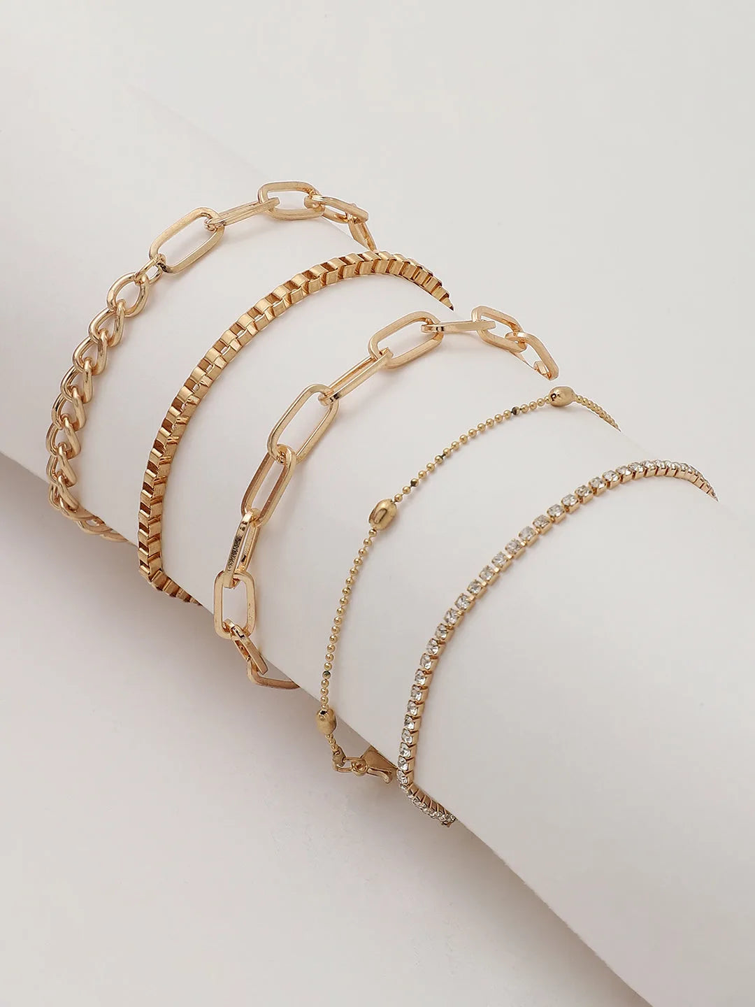 Set of 5 Gold Plated Designer Bracelet