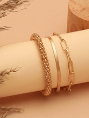 Set of 3 Gold Plated Designer Bracelet