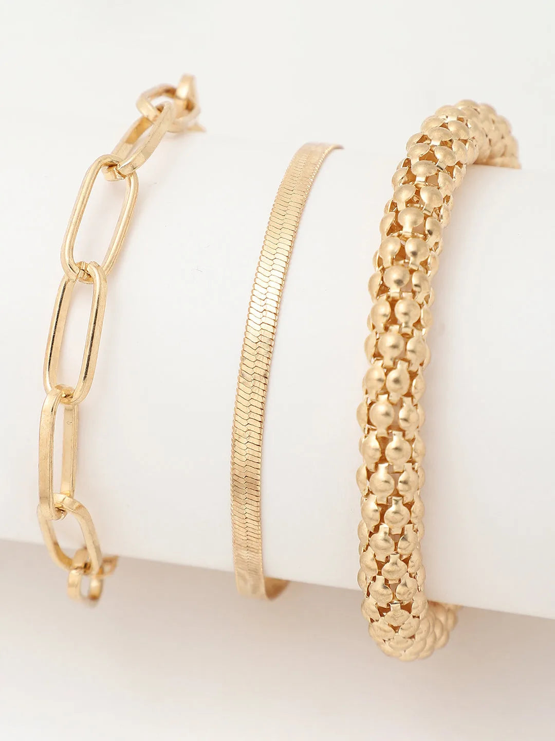 Set of 3 Gold Plated Designer Bracelet