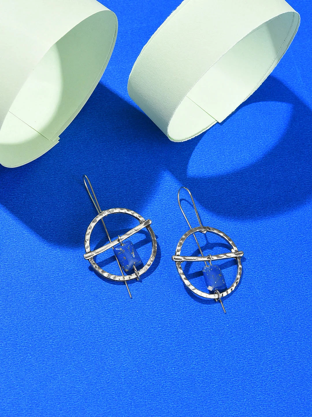 Silver Plated Designer Drop Earrings