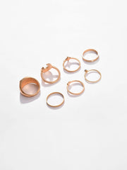 Pack of 7 Gold Plated Designer Ring