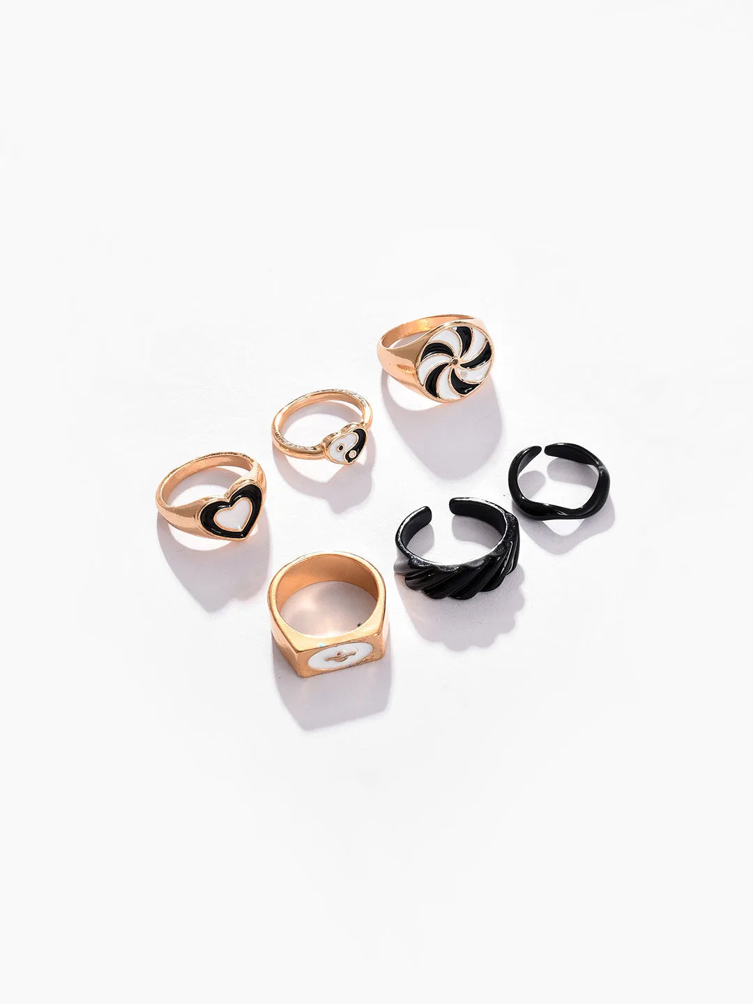 Pack of 6 Gold Plated Designer Ring