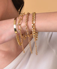 Pack of 4 Gold Plated Chain Bracelet