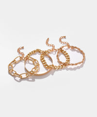 Pack of 4 Gold Plated Chain Bracelet