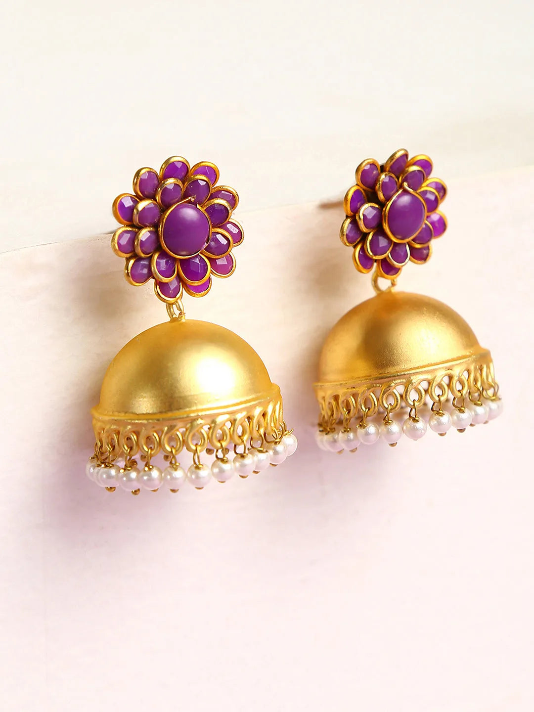 Gold-Plated Dome Jhumkas