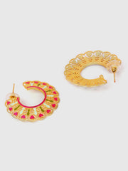 Gold-Plated Enamel Earrings