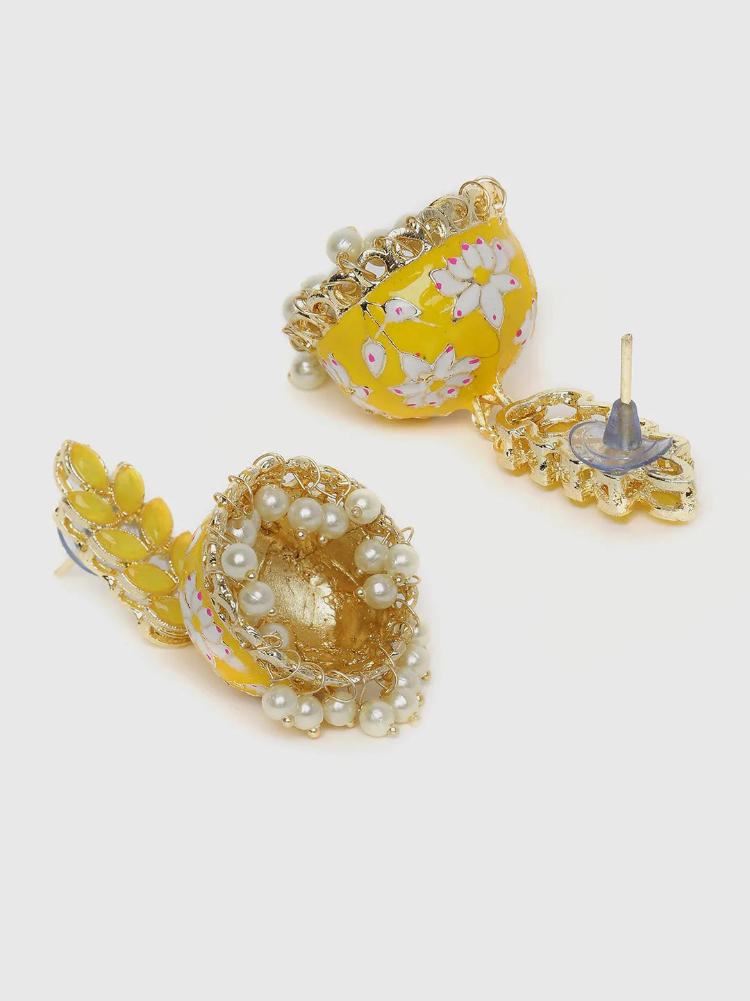 Gold-Plated Meenakari Jhumkas