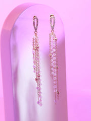 Gold Plated Pearls Party Drop Earring