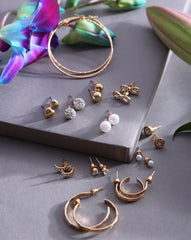 Pack of 6 Gold Plated Designer Earrings