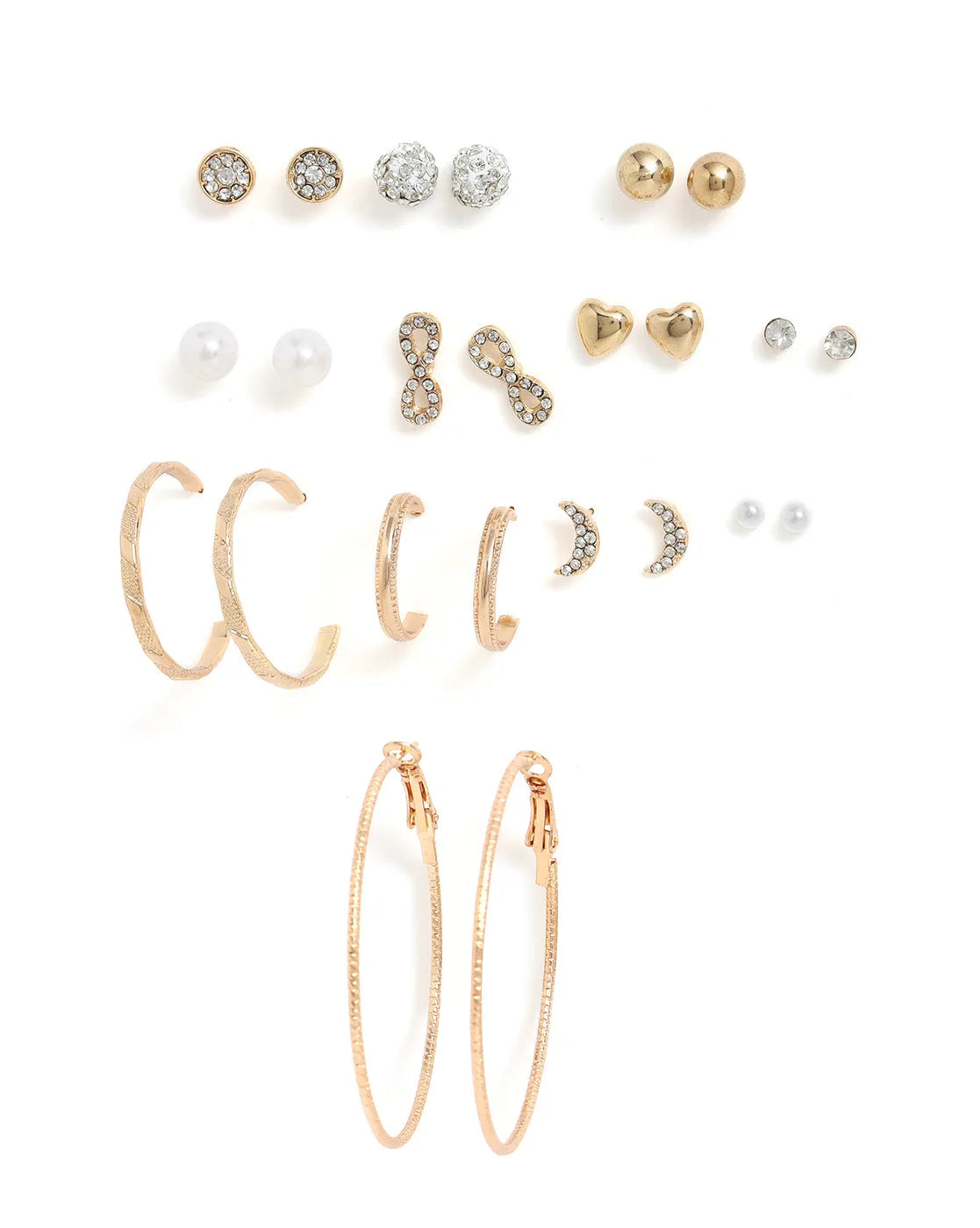 Pack of 6 Gold Plated Designer Earrings