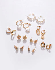 Pack of 18 Gold Plated Designer Stone Stud