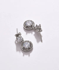 Pack of 2 Silver Plated American Diamond Drop Earring