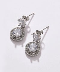 Pack of 2 Silver Plated American Diamond Drop Earring