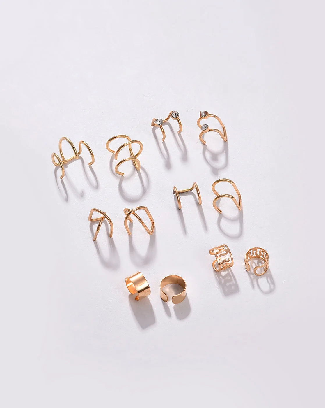 Pack of 12 Gold Plated Designer Stone Stud