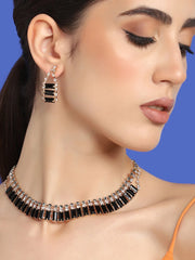 Gold Plated Party Designer Stone Necklace And Earring Set