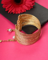 Gold Plated Pearl Cuff Bracelet