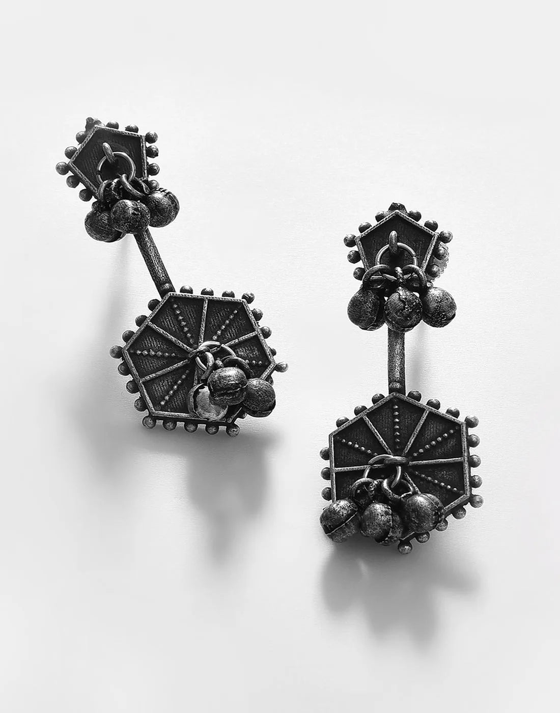 Silver Plated Designer Geometric Studs