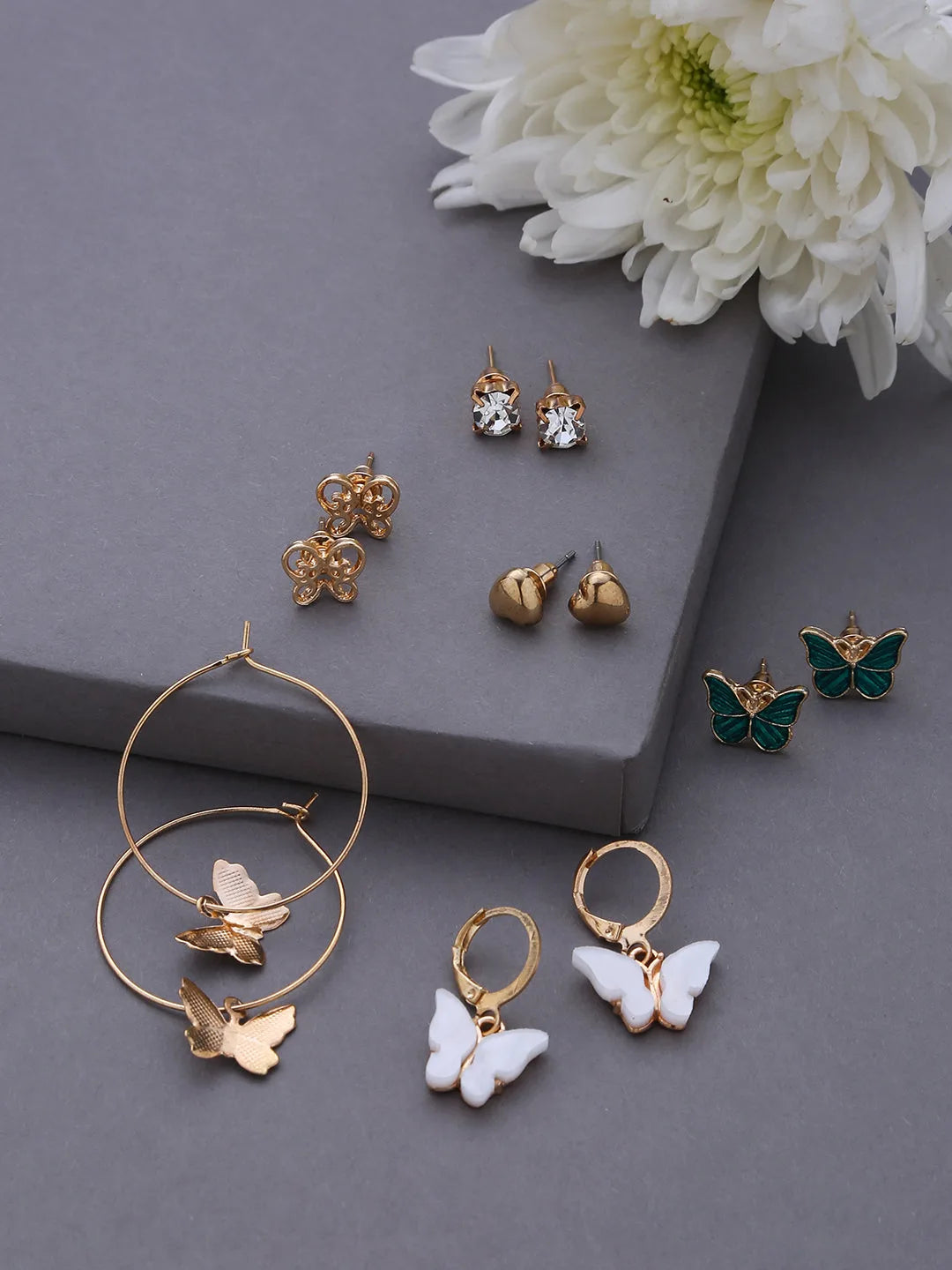 Pack of 6 Butterfly Shaped Earrings