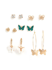 Pack of 6 Butterfly Shaped Earrings