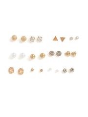 Pack of 12 Gold Plated Designer Studs