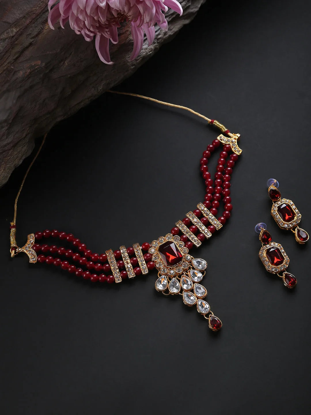 Gold-Plated Contemporary Jewellery Set