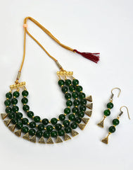 Gold Plated Stone Designer Necklace Set