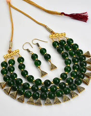 Gold Plated Stone Designer Necklace Set