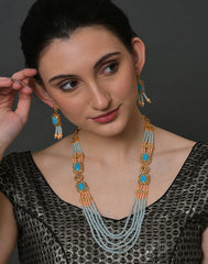 Gold Plated Stone Designer Necklace Set