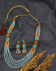 Gold Plated Stone Designer Necklace Set