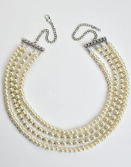 Pearl Beaded Silver Plated Necklace