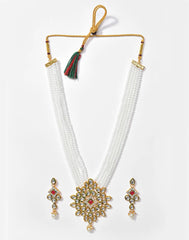 Kundan Beads Gold Plated Necklace Set