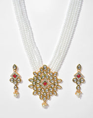 Kundan Beads Gold Plated Necklace Set