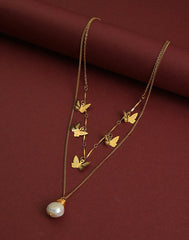 Pack of 2 Gold Plated Butterfly Shaped Necklace