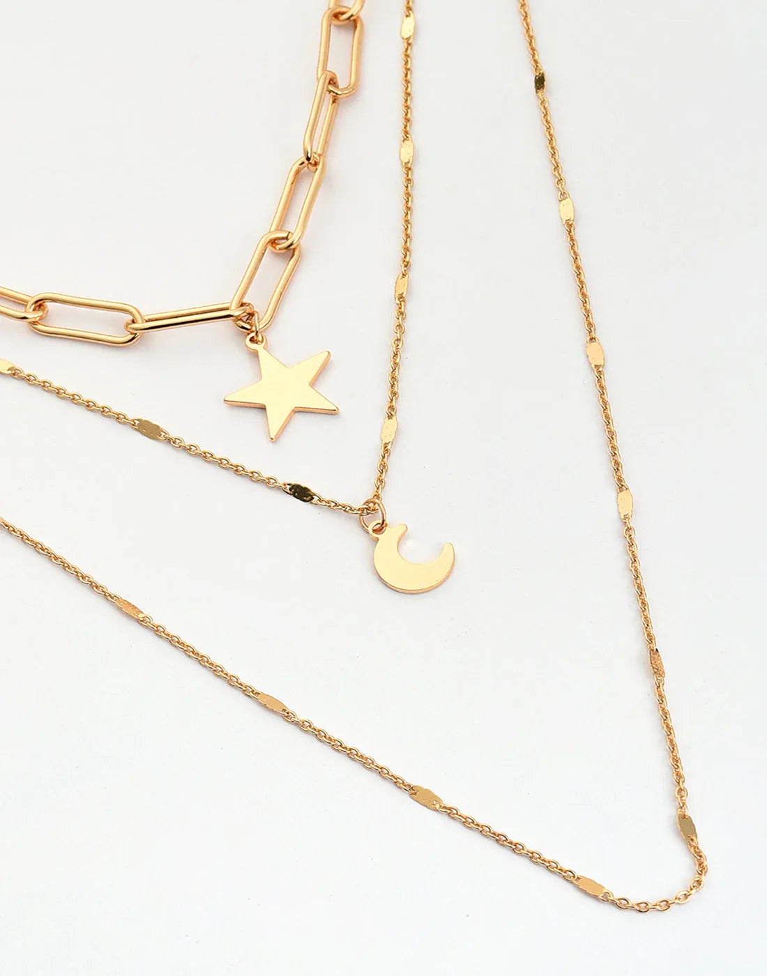 Pack of 3 Gold Plated Star Shaped Necklace