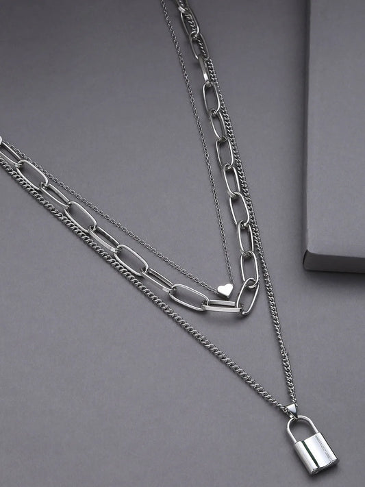 Pack of 3 Silver Plated Trendy Zirconia Chain