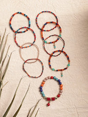 Set of 9 Trendy Beaded Casual Bracelet