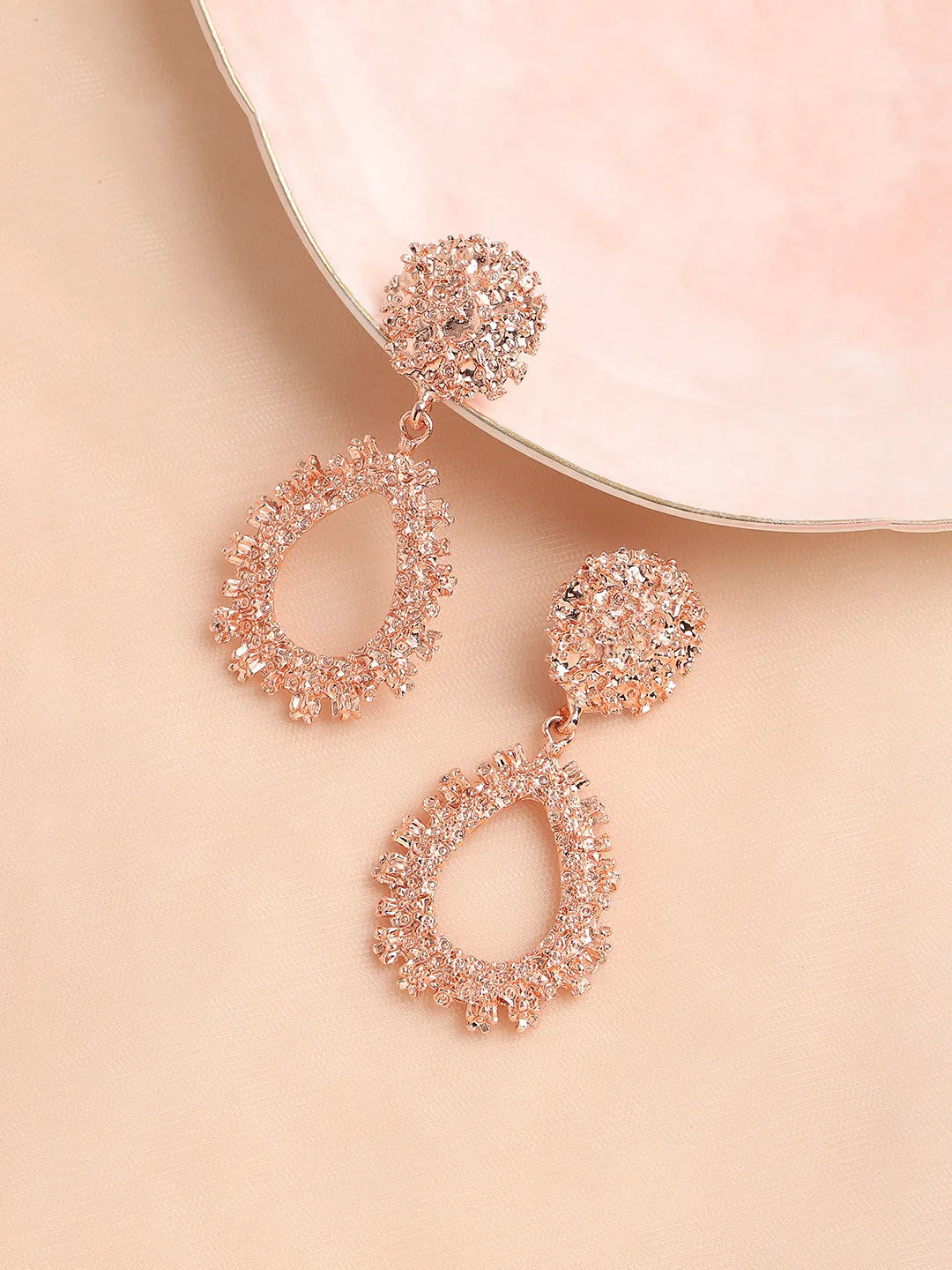 Rose Gold Plated Party Designer Drop Earring