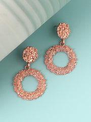 Rose Gold Plated Party Designer Stone Drop Earring