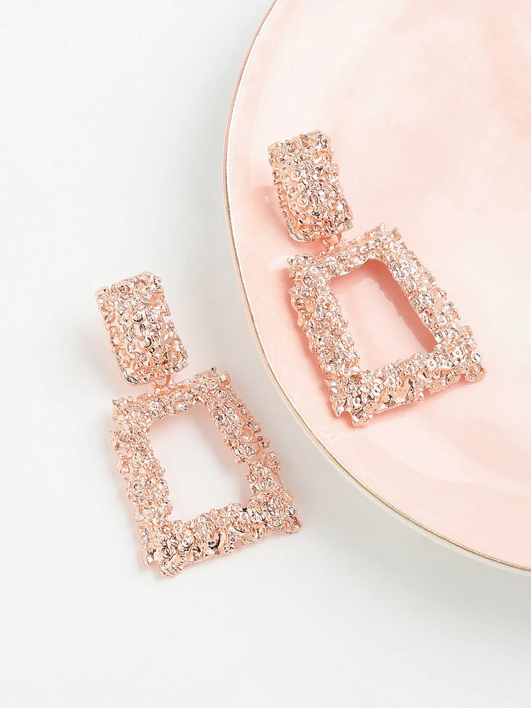 Rose Gold Plated Party Designer Drop Earring