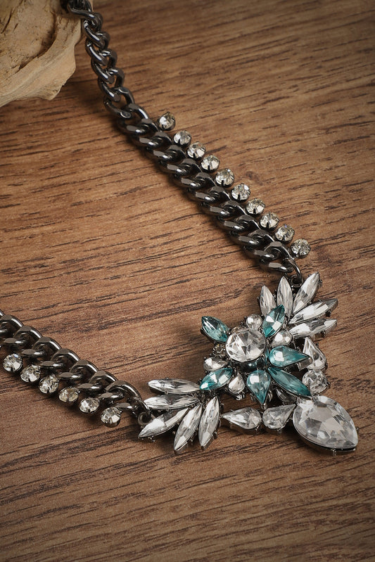 Silver Plated Designer Stone Party Necklace