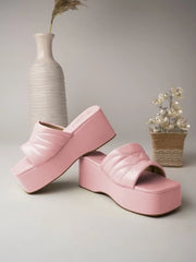 Retro Style Mauve Platform Heels For Women & Girls