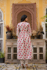 FIROSA COTTON FLORAL PRINTED SUIT SET